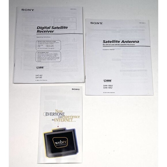 SONY Digital Satellite Receiver & Antenna Installation OWNERS MANUAL Instruction - Picture 1 of 2